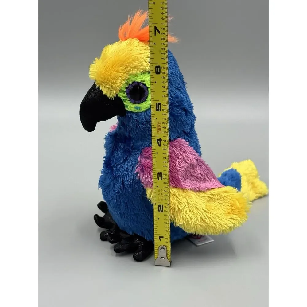 Ty Beanie Boos WYNNIE Macaw Parrot Rainbow Multi-Colored Plush 6” Stuffed Animal